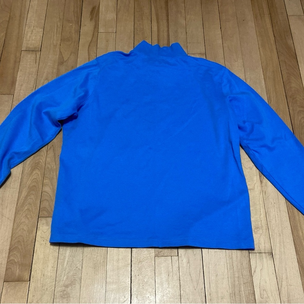 L.L. Bean Light Blue Mock Turtleneck 100% Cotton Knit Soft Light Blue Reg XL